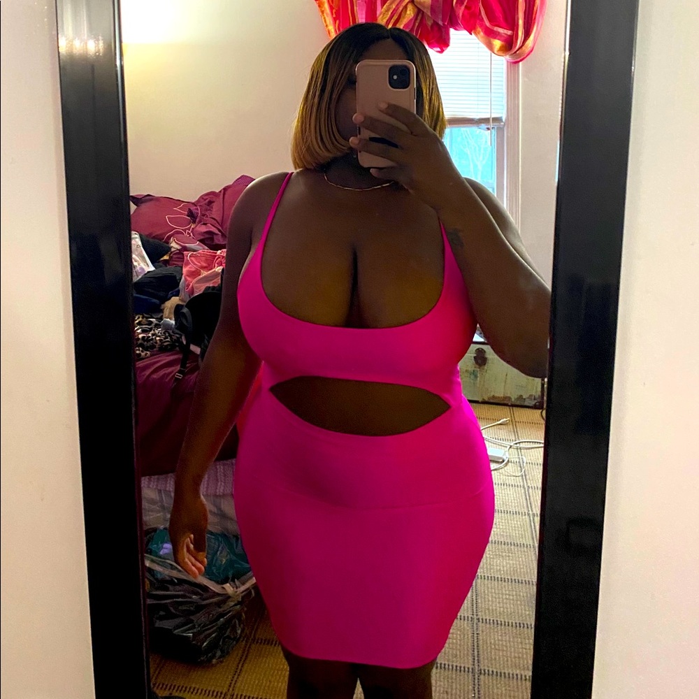 Hot Pink Cut Put Dress